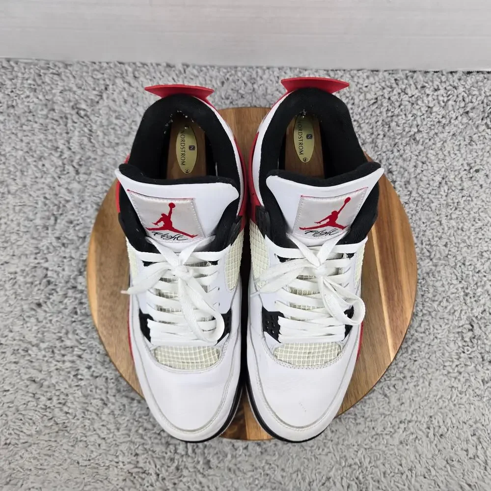 Jordan 4 Retro Red Cement Mens 12 White Red Casual Daily Sneaker DH6927-161